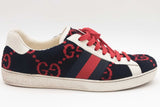 Gucci Ace Navy Blue Terry Cloth & Red Gg Sneakers Size 13f Eb1225oxzde