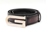 Gucci Silver-tone G Buckle With Black Leather Belt Size 95|38 Fw0325ozxdu