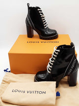Louis Vuitton Black Patent  Leather Star Trail Ankle Boots Size 36 Eb0426lorde