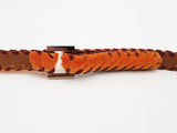 Moschino Orange Furred Brown Leather Velcro Belt Size 44 Do0326wxde