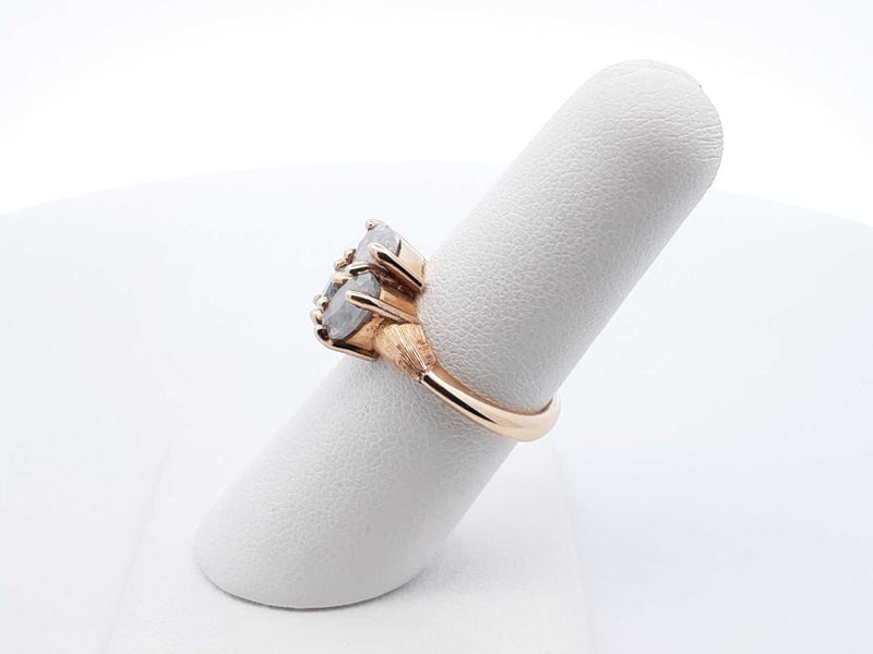 1.51 Cttw "Salt & Pepper" Diamond & 10k Gold Ring 6.2 Gram Size 6.25 Fw0525wwedu
