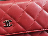 Chanel Continental Wallet In Red Diamond-quilted Leather Fw0425orzdu