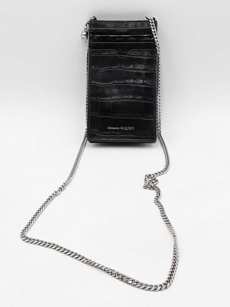 Alexander Mcqueen Crocodile Embossed Crossbody Phone Case Holder Eb1025lxzdu