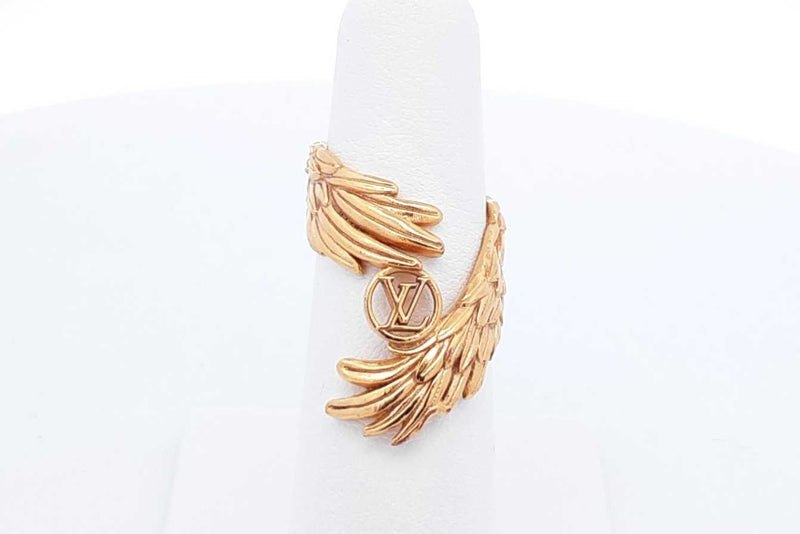 Louis Vuitton Gold Plated Angel Wing Band 6.8 Grams Size 5 Eb1224lxzdu
