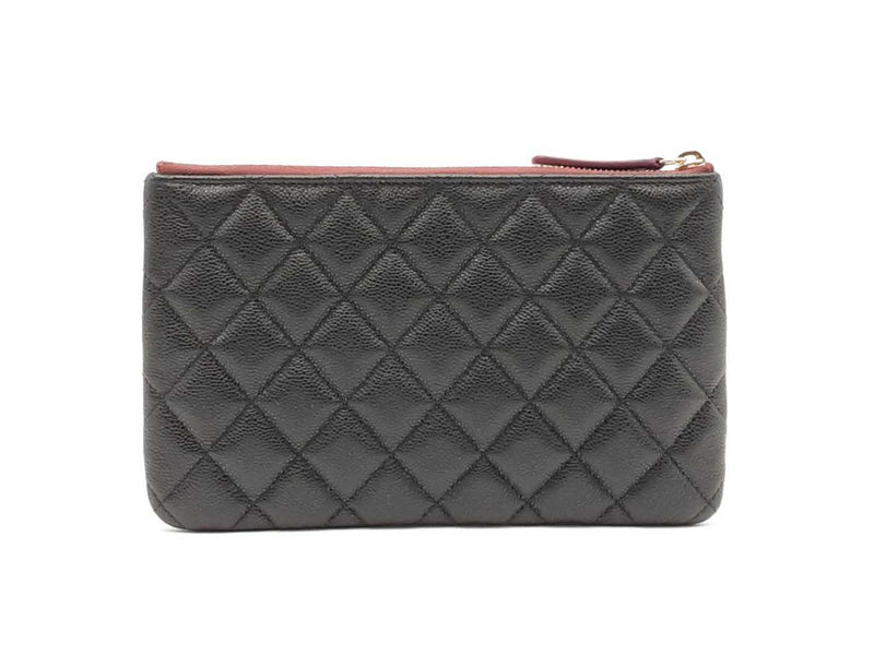 Chanel Classic Small O Case In Black Diamond Quilted Caviar Leather Fw0825rzxdu
