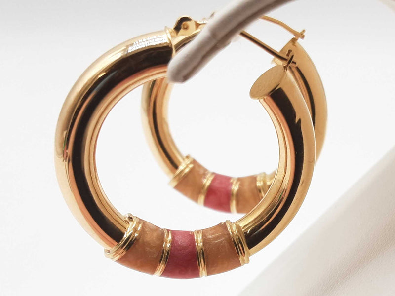 14k Yellow Gold 6.95g Hollow Hoop Earrrings Do0524lerde