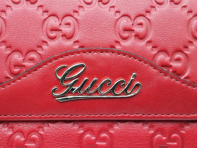 Gucci Gg Guccissima Red Leather Continental Long Wallet Fw0625orzdu