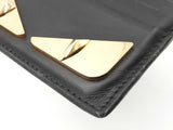 Fendi Monster Eyes Card Holder Wallet In Black Leather Fw0726oxzdu