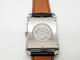 Hermes Cc1.810 33 Cape Cod Steel Black Leather Band Quartz Watch Do0524rxzde