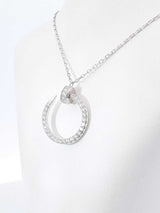 Cartier Juste Un Clou Pendant Necklace In 18k White Gold 5.7g Fw0526ocrxdu