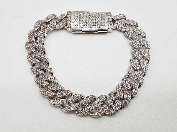 5.30 Cttw Diamonds 14k White Gold 43.2g Cuban Link Bracelet 7 In Do0725opxzde