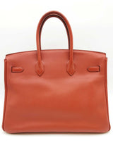 Hermes Birkin 35 Brique Red Epsom Palladium Hardware Handbag Do0825srxzde
