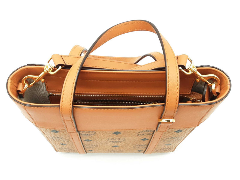 Mcm Mini Aren Top-zip Shopper Cognac Visetos Sd1125ozxde