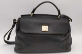 Mcm Black Leather Flap Top Handle Crossbody Satchel Bag Eb0926lxzsa