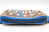 Gucci Gg Canvas & Blue & White Leather "I Feel Gucci" Belt Bag Eb0126pxzde