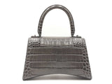 Balenciaga Hourglass Gray Crocodile Embossed Leather Top Handle Bag Fw0724lorxdu