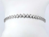 4.38 Cttw Diamond & 85% Platinum Graduated Tennis Bracelet 14.5 Grams 7 Inch Fw0726llcxdu