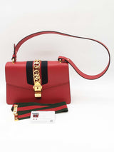 Gucci Red Leather Sylvie Shoulder Bag Eb0226pxzde