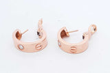 Cartier Love Hoop Earrings 18k Rose Gold With Diamonds 11.8 Grams Eb1024lxxzdu