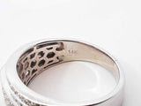 1.83 Cttw Diamond & 14k White Gold Multi-row Ring 9.2 Grams Size 11 Fw0926irxdu