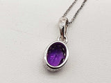 Amethyst 0.925 Sterling Silver 4.5g Necklace Stud Earrings Ensemble Do0925lide