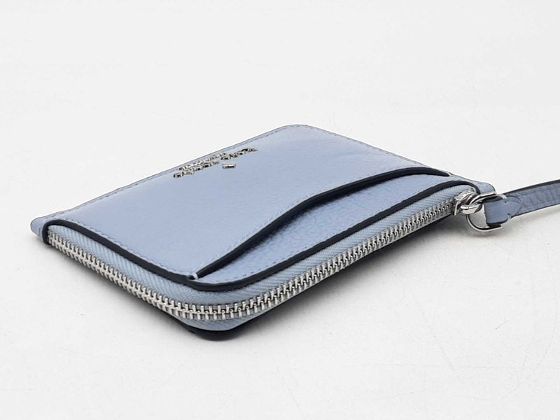 Kate Spade Leila Card Holder Wristlet Wallet In Blue Pebbled Leather Fw0925ozdu