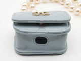 Chanel Light Blue Quilted Leather Airpod Case Do0426sxzde
