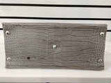 Bottega Veneta Frame Gray Crocodile Top Handle Handbag Vc0926ozxzmia