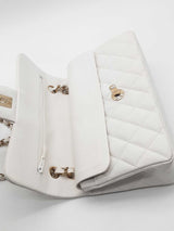 Chanel Small Double Flap White Caviar Leather Shoulder Bag Eb0925irxzde
