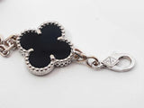 Van Cleef & Arpels Alhambra Bracelet 18k Gold Diamond & Onyx 7.5 In Fw0426czxzdu