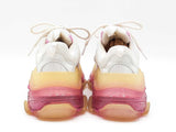 Balenciaga Triple S Trainers In White & Pink Leather & Mesh Size 6 Fw0425lxzdu