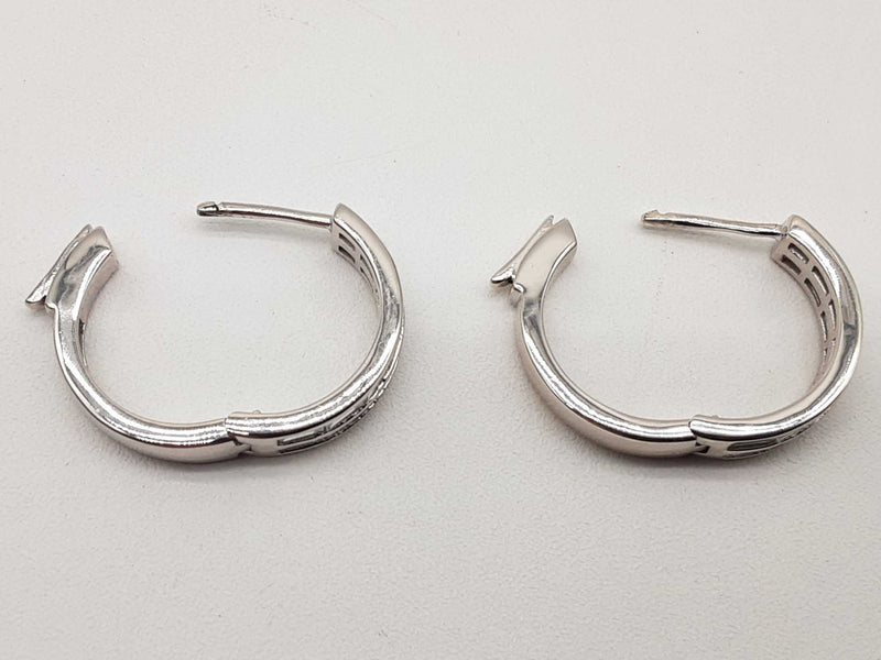 1.10 Cttw Lab Grown Diamonds 0.925 Silver 6.7g Hoop Clasp Earrings Do0525lrde