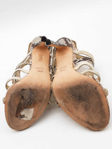 Gucci Python & Leather Heels Size 38.5 Eb0625pxde