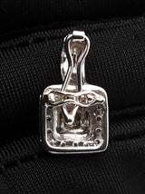 0.25 Ctw Princess-cut Diamond Halo Pendant In 14k White Gold 2.4g Fw0526ooxdu