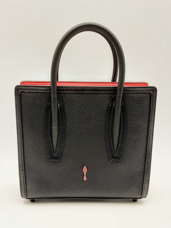 Christian Louboutin Paloma Black Leather Tote Top Handle Bag Eb1224wxzsa