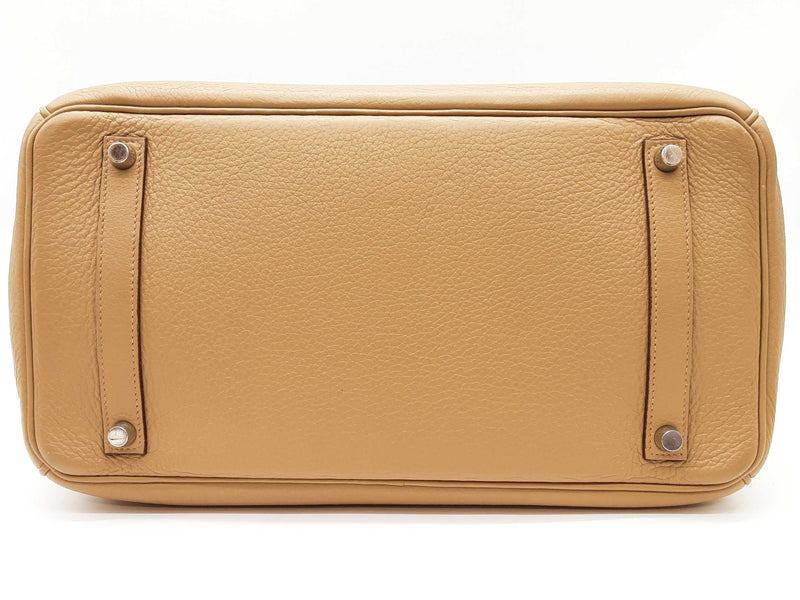 Hermes Birkin 35 Tabac Camel Beige Clemence Palladium Handbag Do0925lxzxzde