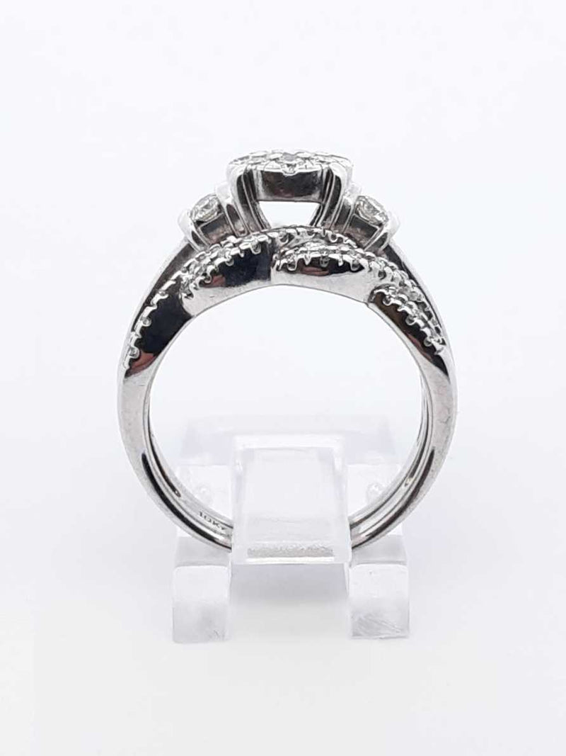 1.07 Cttw Diamond & 10k White Gold Bridal Set 8.2 Grams Size 6.5 Fw0625wrxdu