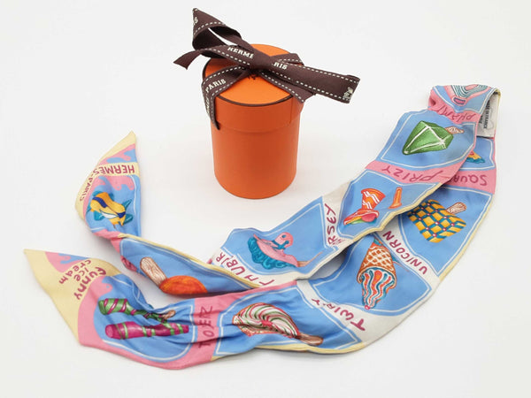 Hermes Twilly Funny Ice Cream Silk Scarf Do1125crde