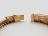 Synthetic Rubies 10k Yellow Gold 23.0g Bangle Bracelet 6.5 In Do0325sxzde