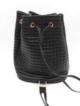 Celine Quilted Black Leather C Charm Backpack Eb0526wxzsa