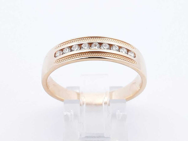 0.18 Cttw Diamond & 10k Yellow Gold Wedding Band 5.4 Grams Size 11 Fw0824rzxdu