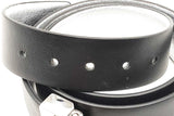Ferragamo Black Leather Reversible Belt With Silver Tone Buckle Eb0126rxdu