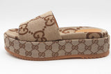 Gucci Macro Gg Monogram Canvas Platform Slides Size 38 Eb0726lxzsa