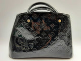 Louis Vuitton Montaigne Black Monogram Vernis Shoulder Bag Do1224irzde