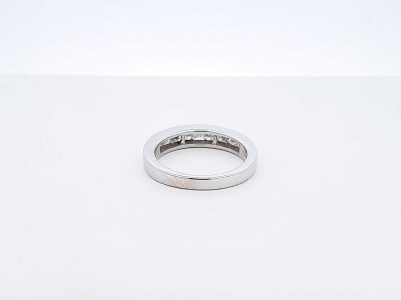 1.71 Cttw Diamond & 14k White Gold Channel Ring 4.7 Grams Size 7 Fw0925iwzdu