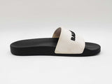 Balenciaga Logo Pool Slides In Black & White Pvc Size 7 Men, 10 Women Fw0126exdu