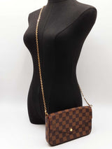 Louis Vuitton Pochette Félicie In Damier Ebene Coated Canvas Fw0726wordu