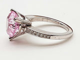 Chopard Happy Diamond Heart Pink Stone 18k White Gold 7.1g Ring 6.5 Do1125lexzde