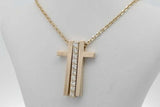 0.5cttw Diamond Split Cross Pendant Necklace 11.7 Grams 22 Inch Eb1026lxxzsa