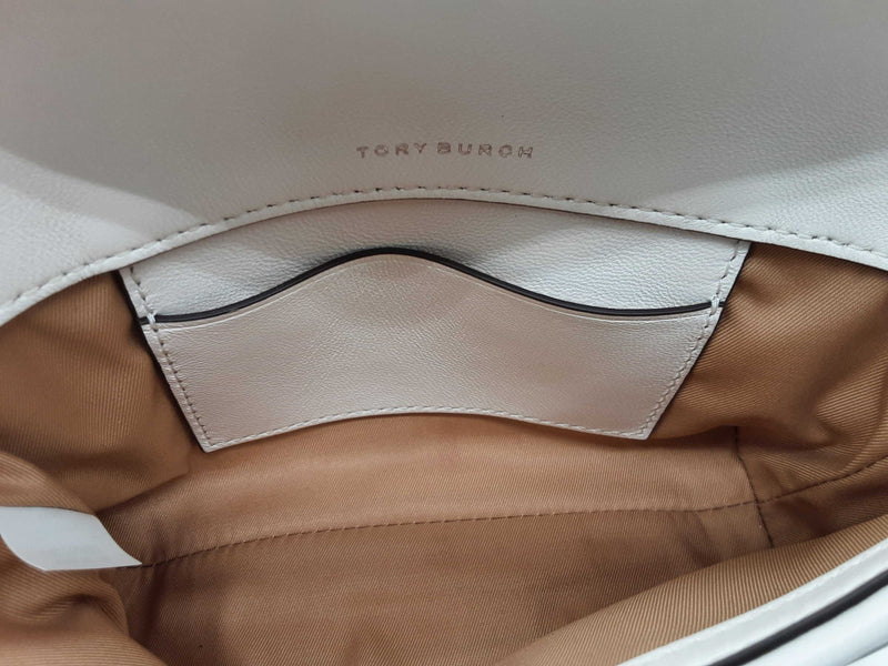 Tory Burch Kira Woven Canvas Mini Natural/blanc Flap Bag Sd1025lzxde